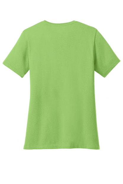 Rear View of Lime Port & Company Women's Core Cotton Tee. LPC54