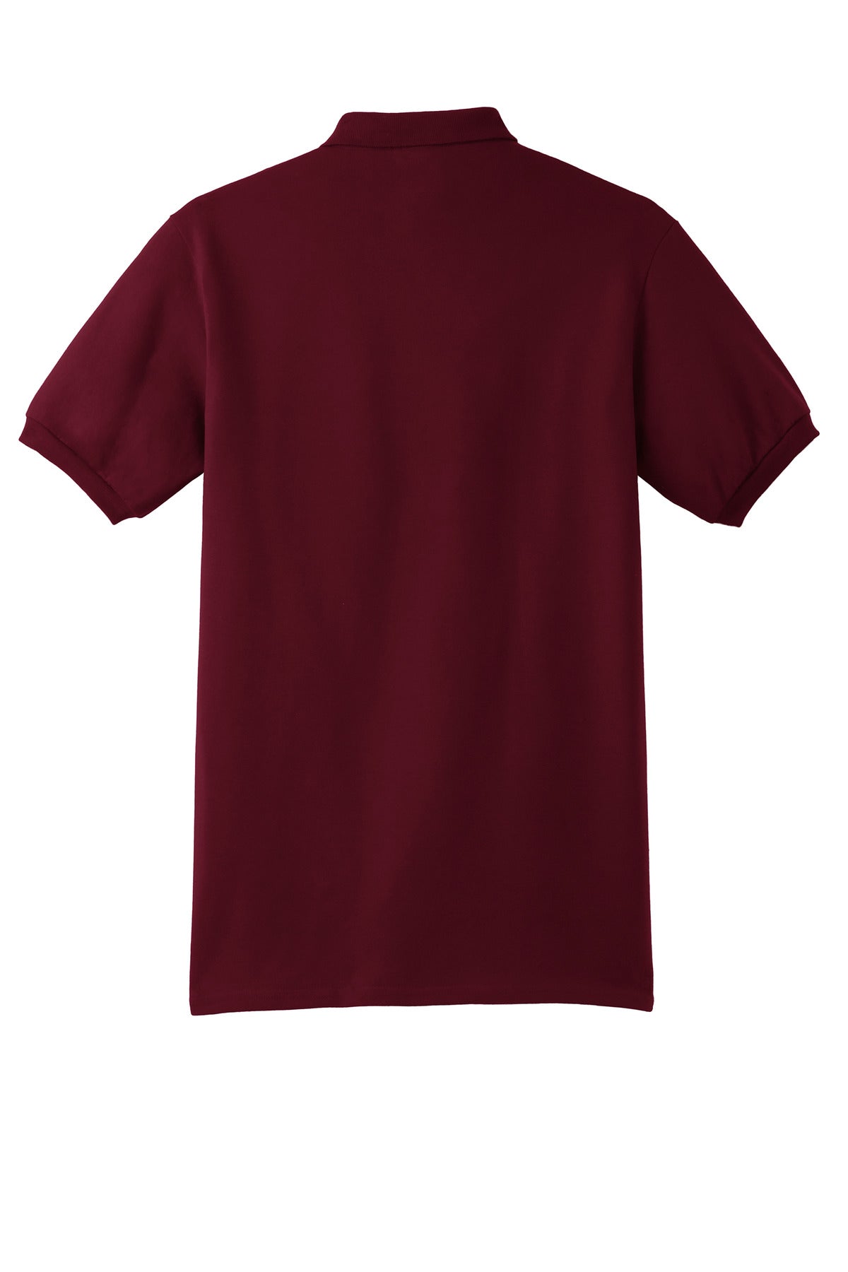 Rear View of Maroon Hanes EcoSmart - 5.2-Ounce Jersey Knit Sport Shirt 054X