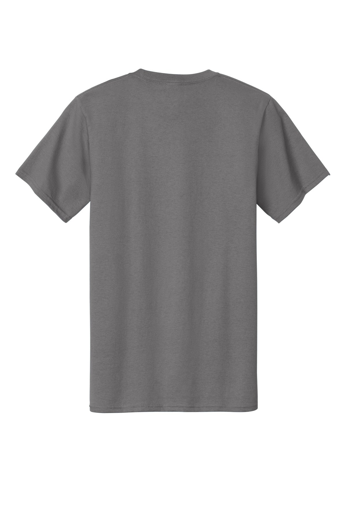 Rear View of Medium Grey Port & Company Tall Essential Tee. PC61T