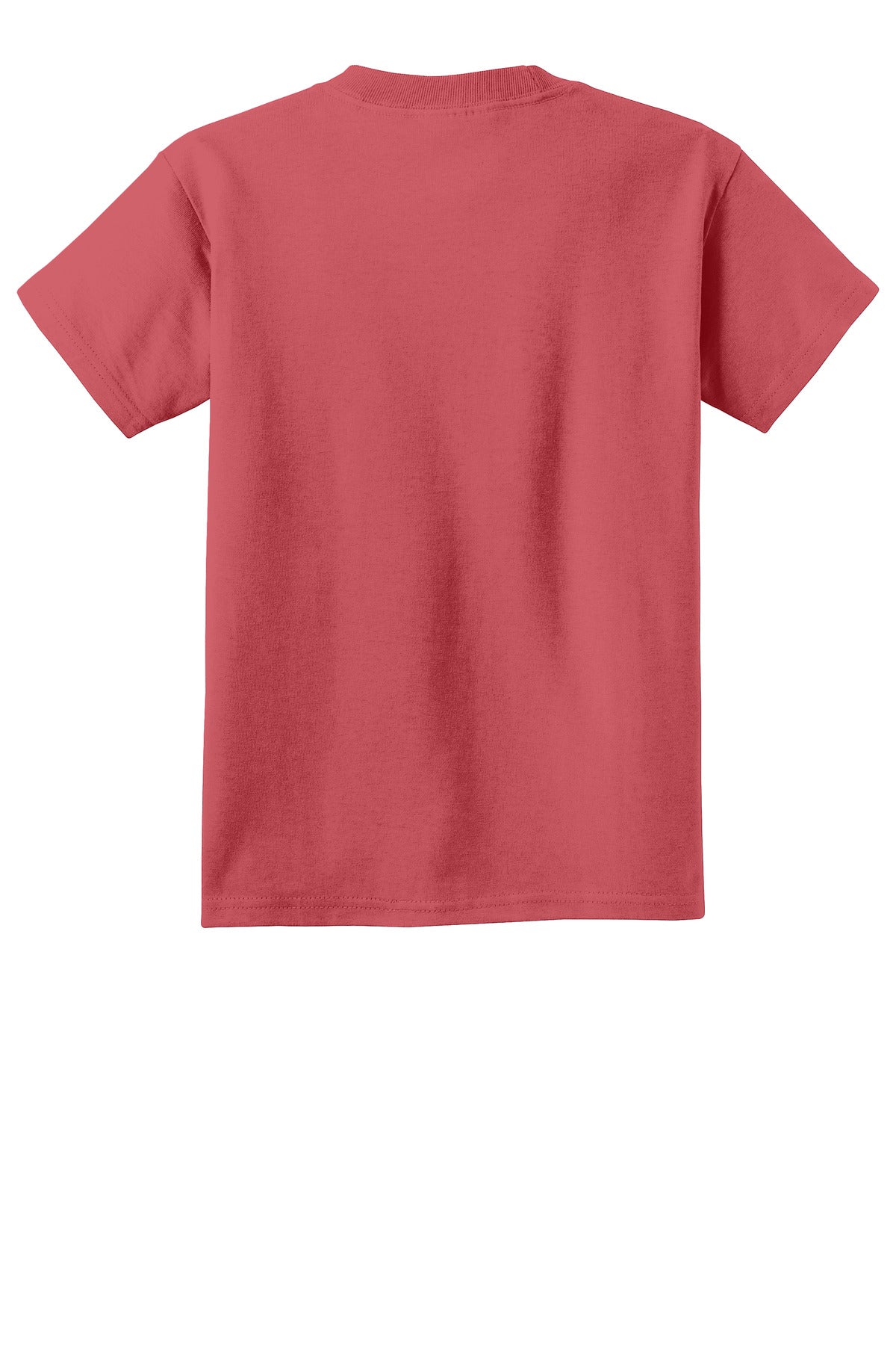 Rear View of Merlot Port & Company Youth Beach Wash Garment-Dyed Tee. PC099Y