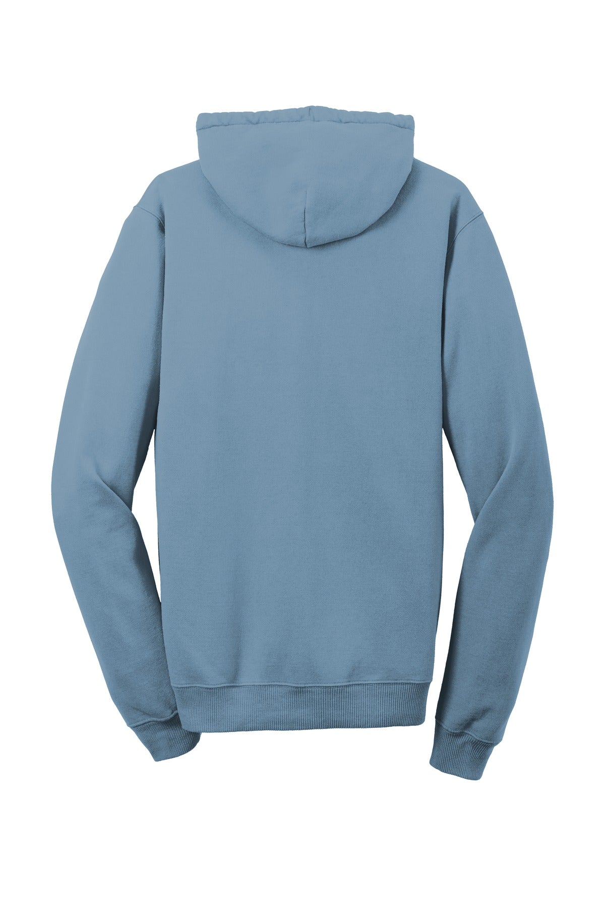Rear View of Mist Port & Company Beach Wash Garment-Dyed Pullover Hooded Sweatshirt. PC098H