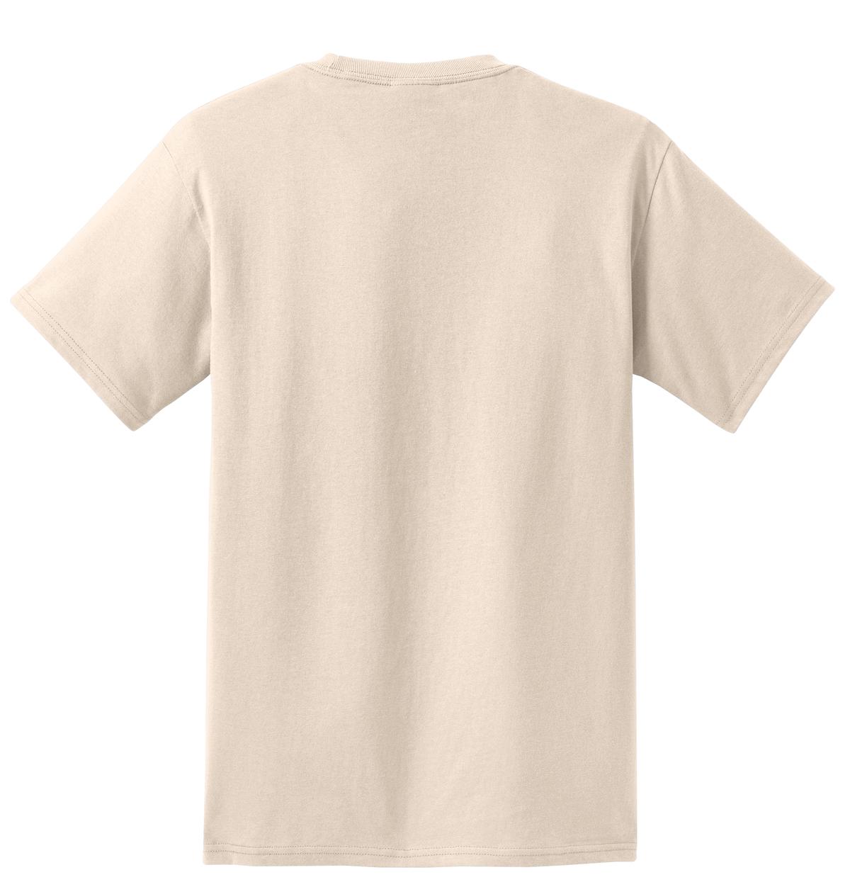 Rear View of Natural Port & Company - Tall Essential Pocket Tee. PC61PT