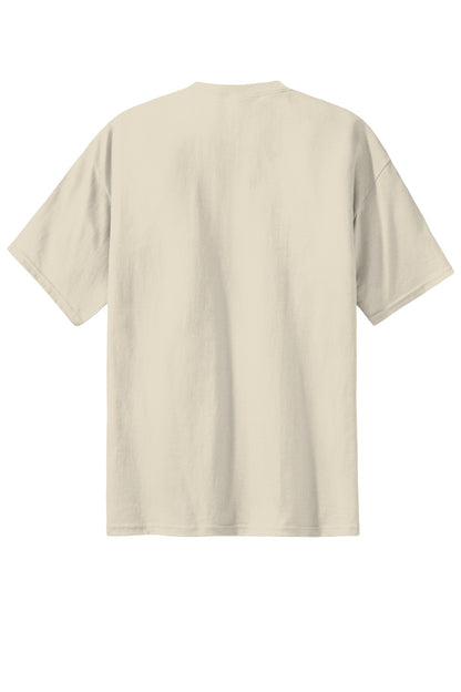 Rear View of Natural Port & Company Tall Essential Tee. PC61T