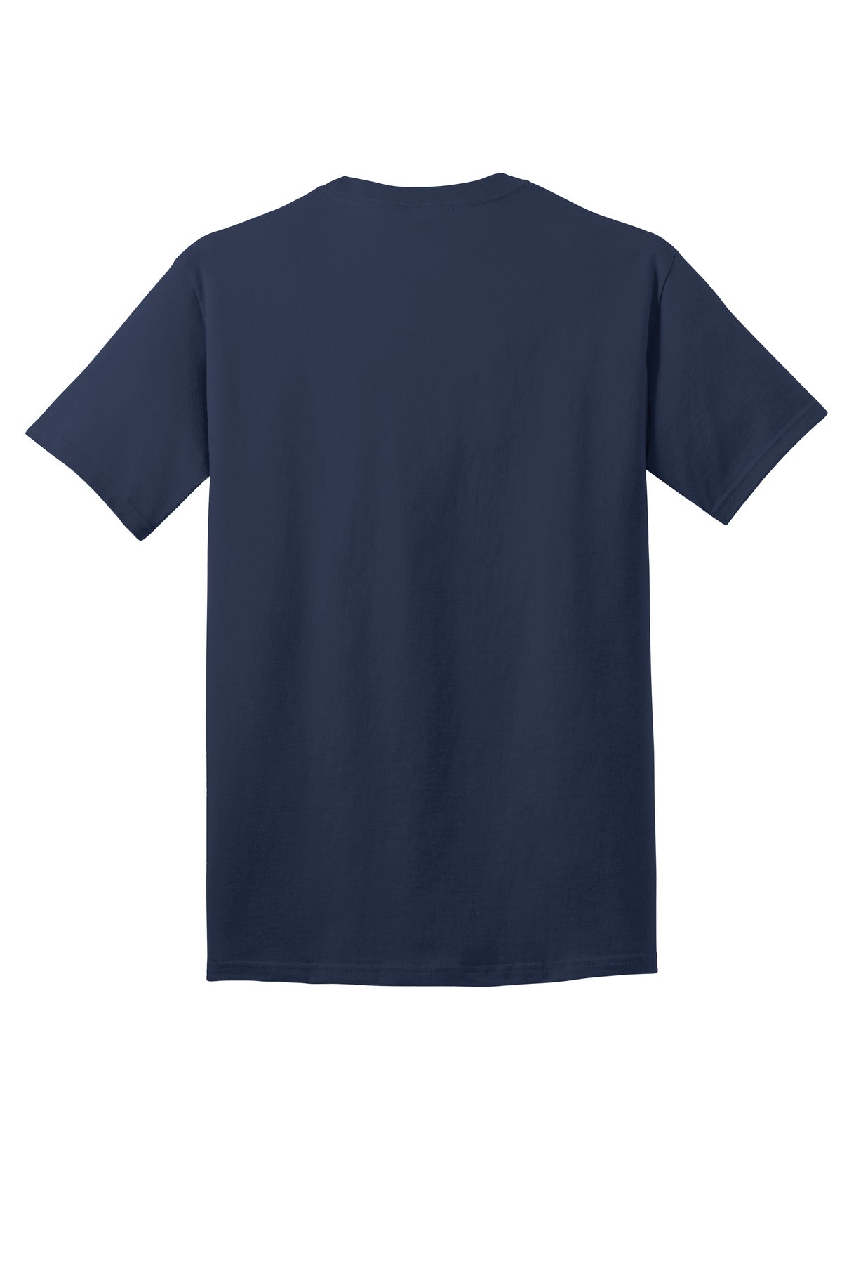 Rear View of Navy Port & Company Core Cotton DTG Tee PC54DTG