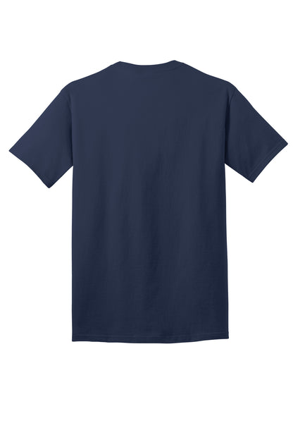 Rear View of Navy Port & Company Core Cotton DTG Tee PC54DTG