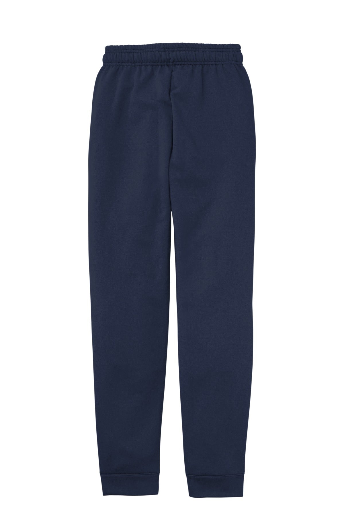 Rear View of Navy Port & Company Core Fleece Jogger. PC78J