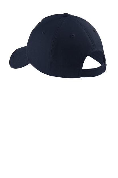 Rear View of Navy Port & Company Soft Brushed Canvas Cap. CP96