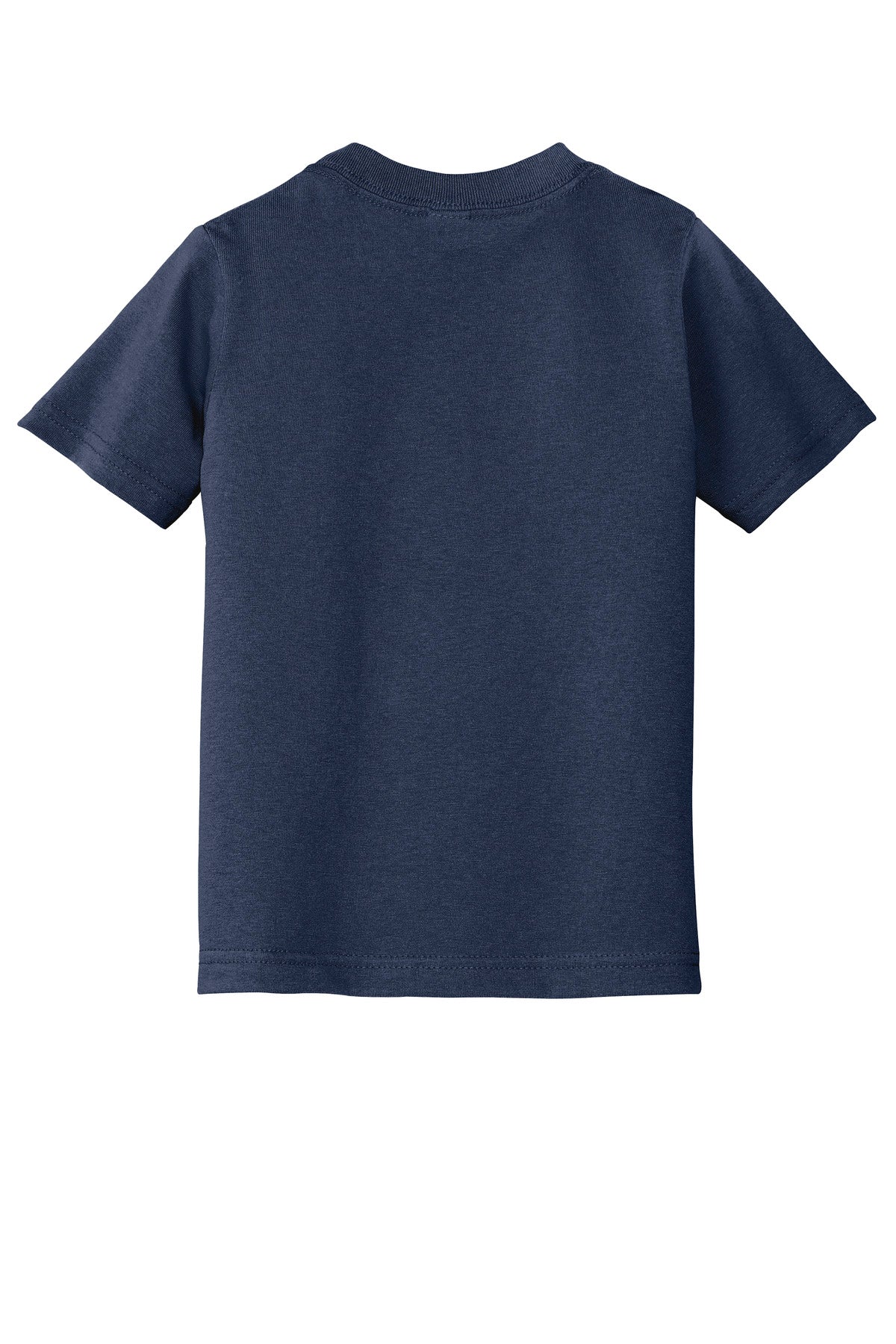 Rear View of Navy Port & Company Toddler Core Cotton Tee. CAR54T