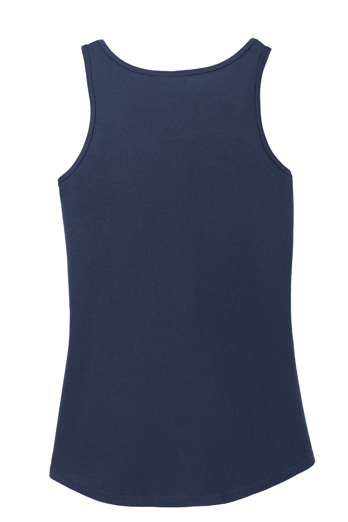 Rear View of Navy Port & Company Women's Core Cotton Tank Top. LPC54TT