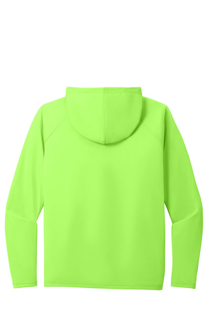 Rear View of NeonGreen Port & Company Performance Pullover Hooded Tee PC380H