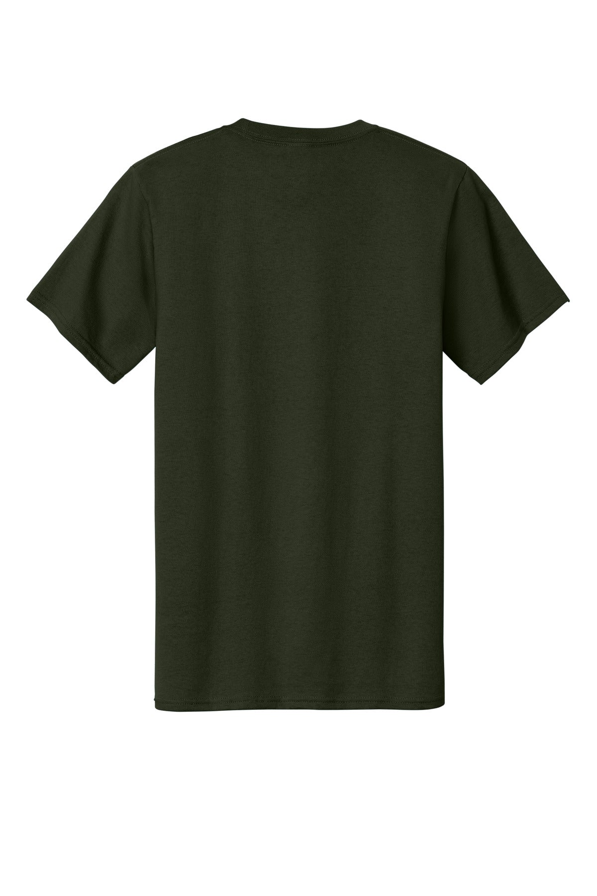 Rear View of Olive Port & Company Tall Essential Tee. PC61T