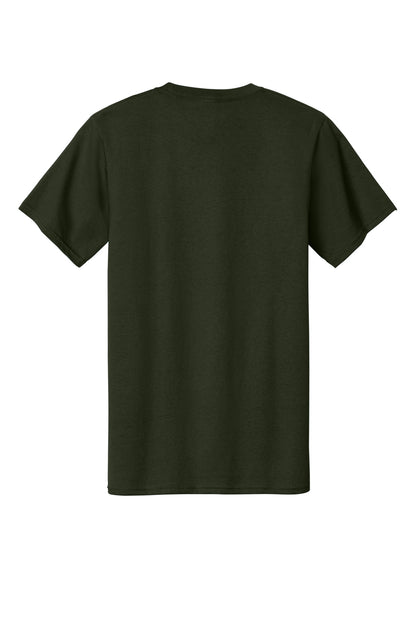 Rear View of Olive Port & Company Tall Essential Tee. PC61T