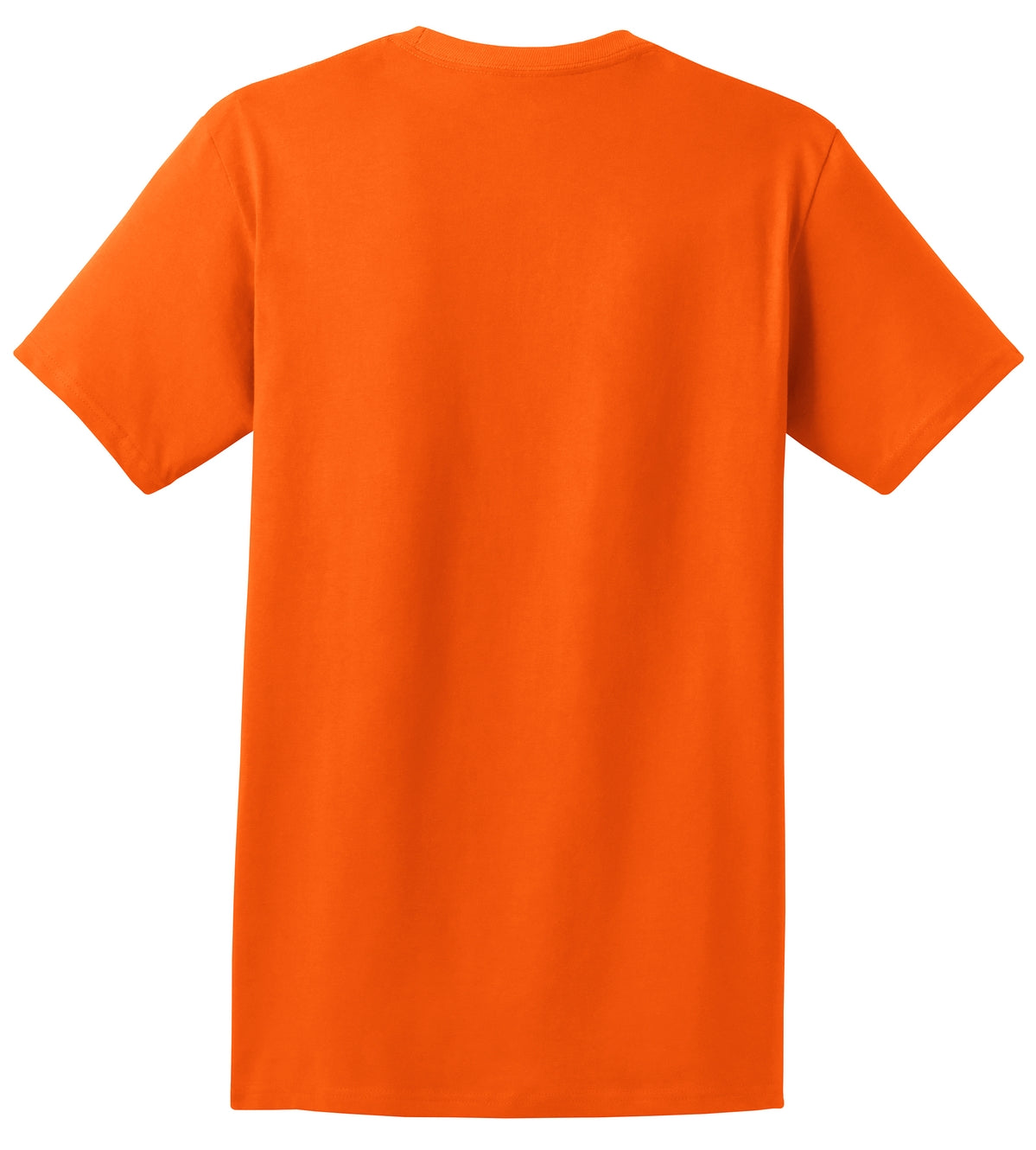 Rear View of Orange Hanes - Authentic 100% Cotton T-Shirt with Pocket. 5590