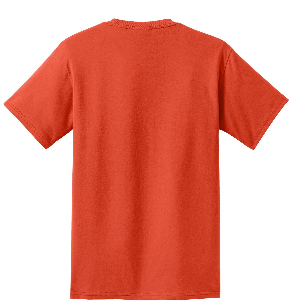 Rear View of Orange Port & Company - Tall Essential Pocket Tee. PC61PT