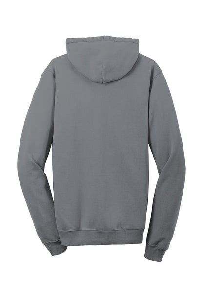 Rear View of Pewter Port & Company Beach Wash Garment-Dyed Pullover Hooded Sweatshirt. PC098H