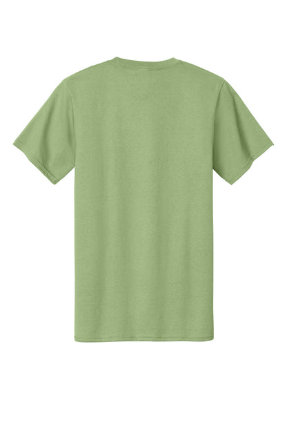 Rear View of Pistachio Port & Company Tall Essential Tee. PC61T