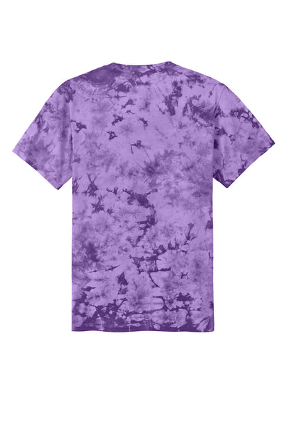 Rear View of Purple Port & Company Crystal Tie-Dye Tee PC145