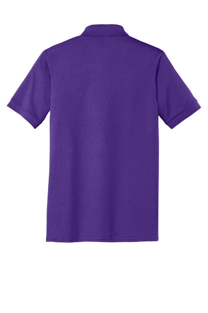 Rear View of Purple Port & Company Tall Core Blend Jersey Knit Polo. KP55T