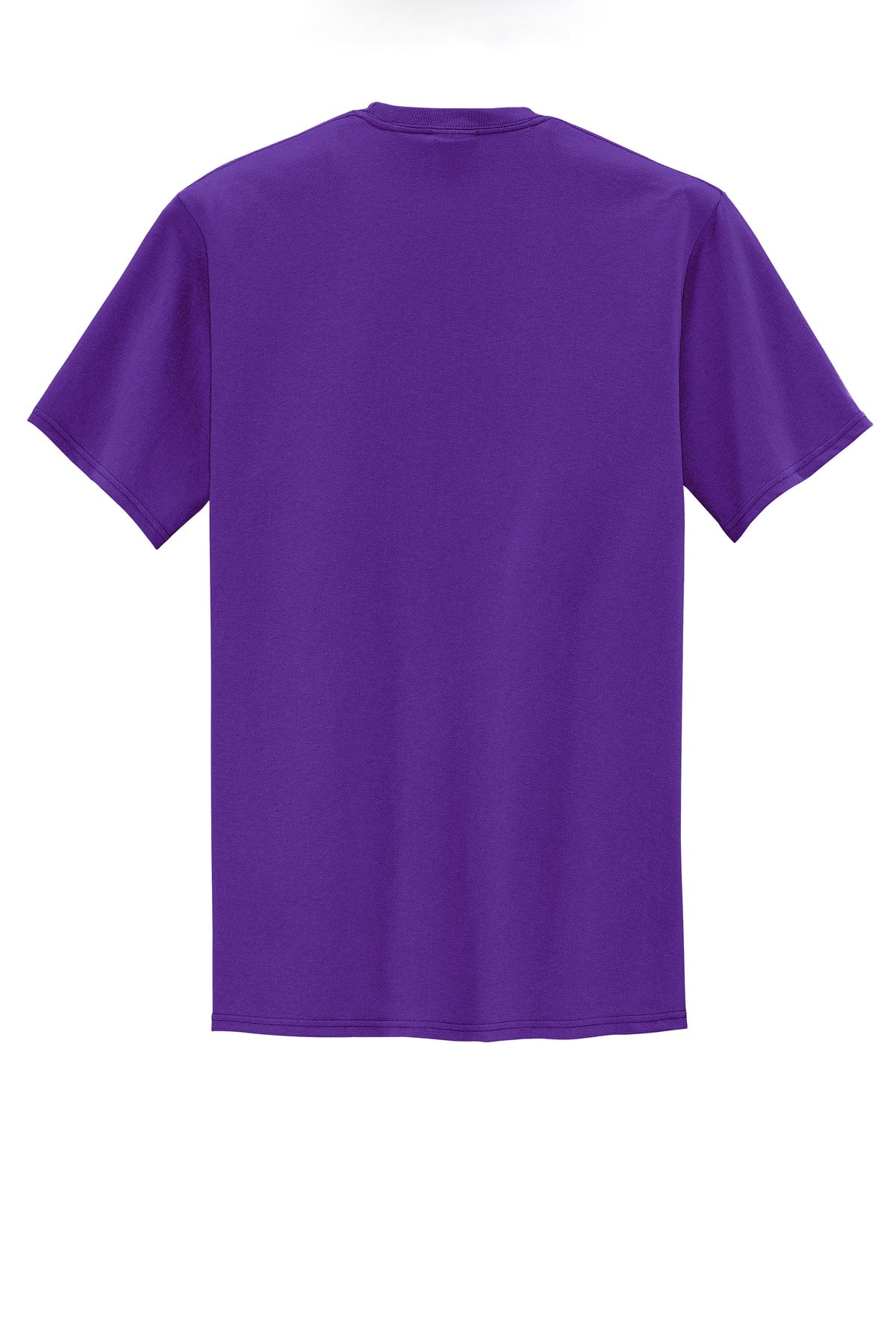 Rear View of Purple Port & Company Tall Core Blend Pocket Tee. PC55PT