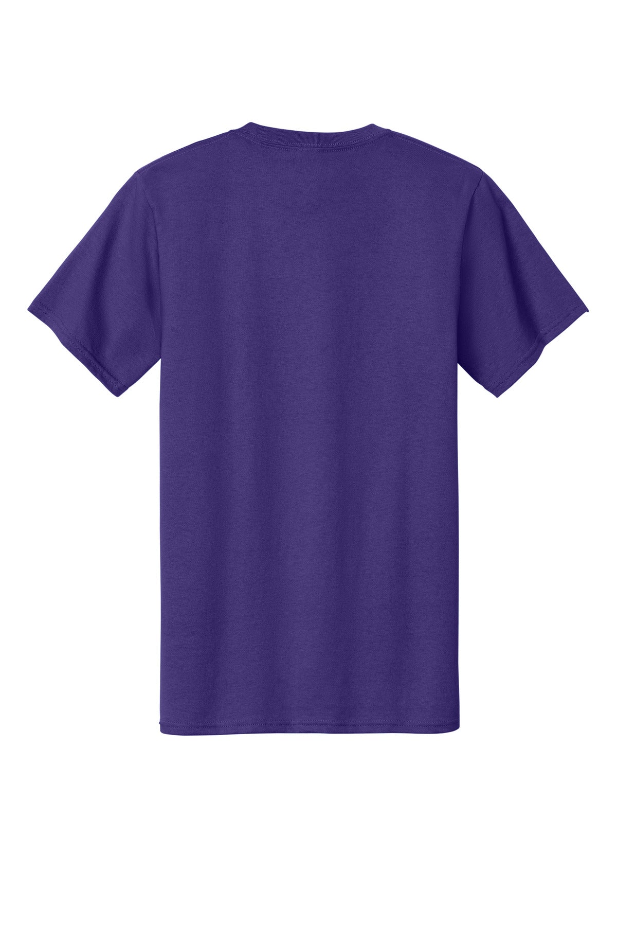 Rear View of Purple Port & Company Tall Essential Tee. PC61T