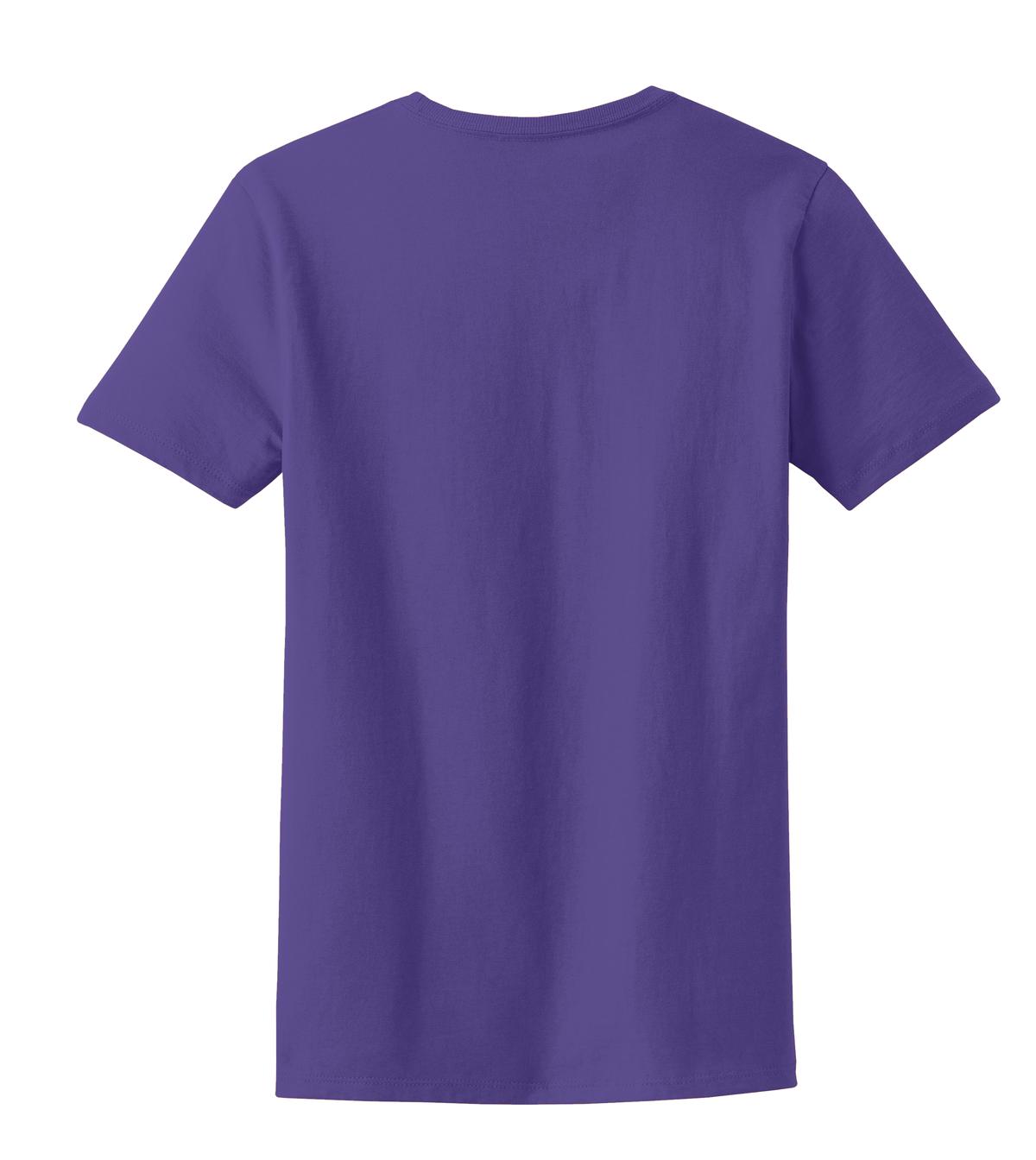 Rear View of Purple Port & Company Women's Essential Tee. LPC61