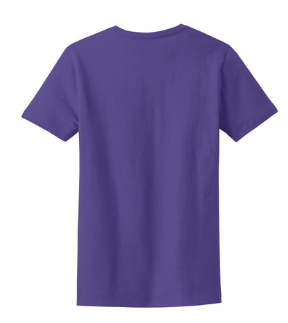 Rear View of Purple Port & Company Women's Essential Tee. LPC61