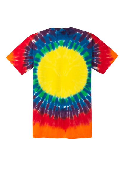 Rear View of Rainbow Port & Company - Youth Window Tie-Dye Tee. PC149Y