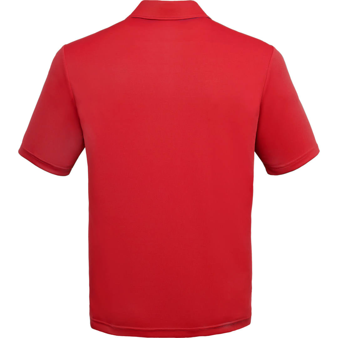 Rear View of Red DARA SS Polo - Men's plain