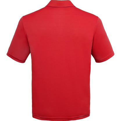 Rear View of Red DARA SS Polo - Men's plain