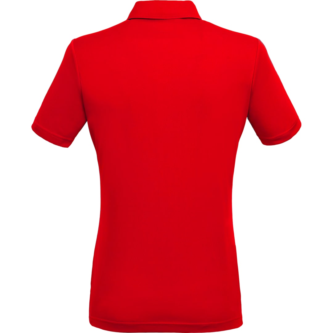 Rear View of Red DARA SS Polo - Women's plain
