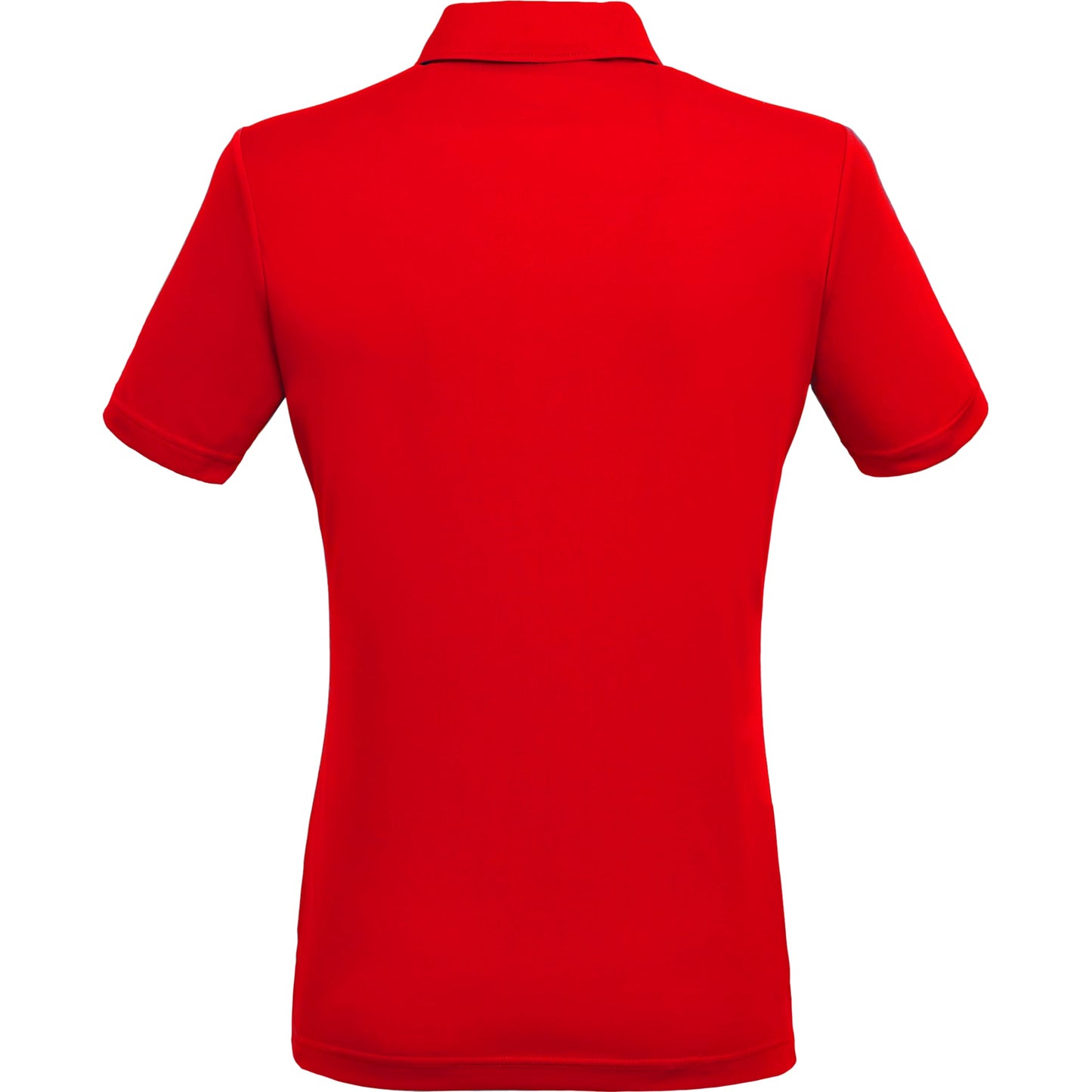 Rear View of Red DARA SS Polo - Women's plain