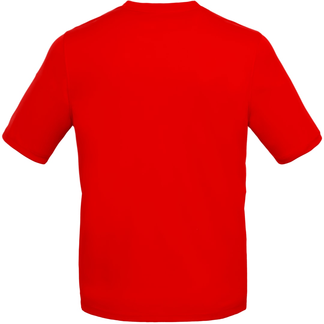 Rear View of Red DARA SS Tech Tee - Men's plain