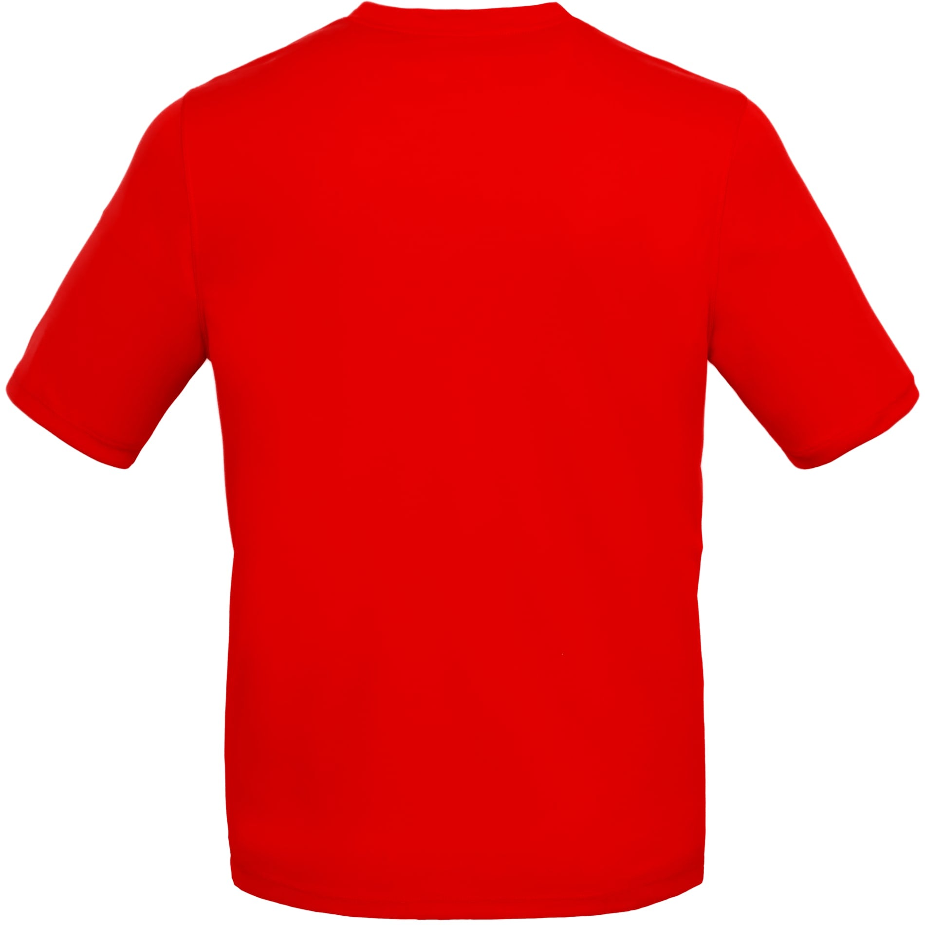 Rear View of Red DARA SS Tech Tee - Men's plain