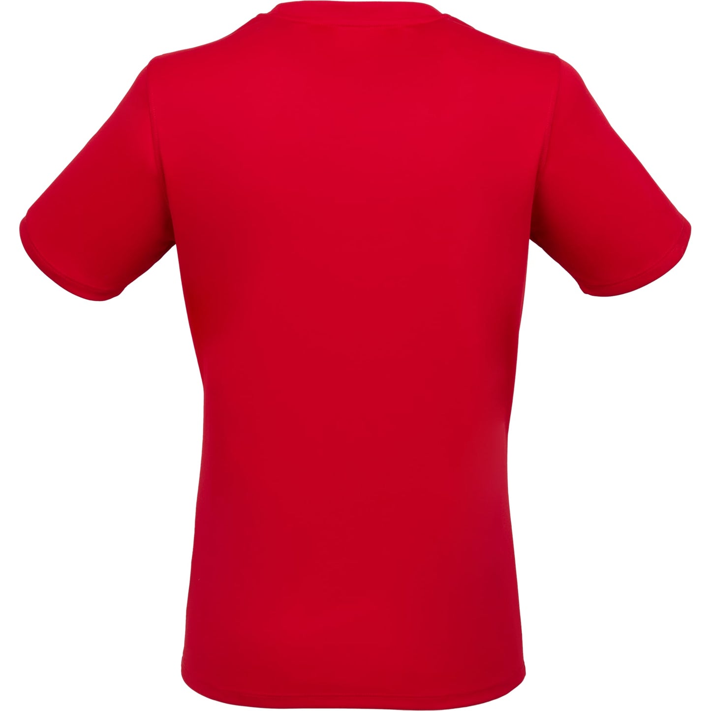Rear View of Red DARA SS Tech Tee - Women's plain