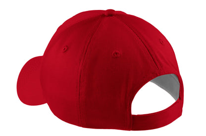 Rear View of Red Port & Company Five-Panel Twill Cap. CP86