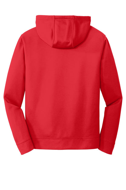 Rear View of Red Port & Company Performance Fleece Pullover Hooded Sweatshirt. PC590H