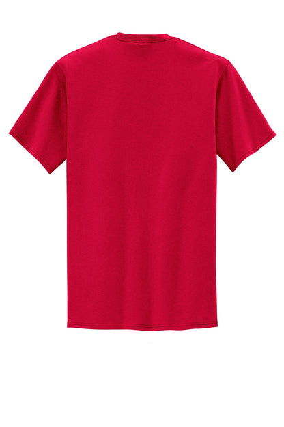Rear View of Red Port & Company Tall Core Blend Pocket Tee. PC55PT