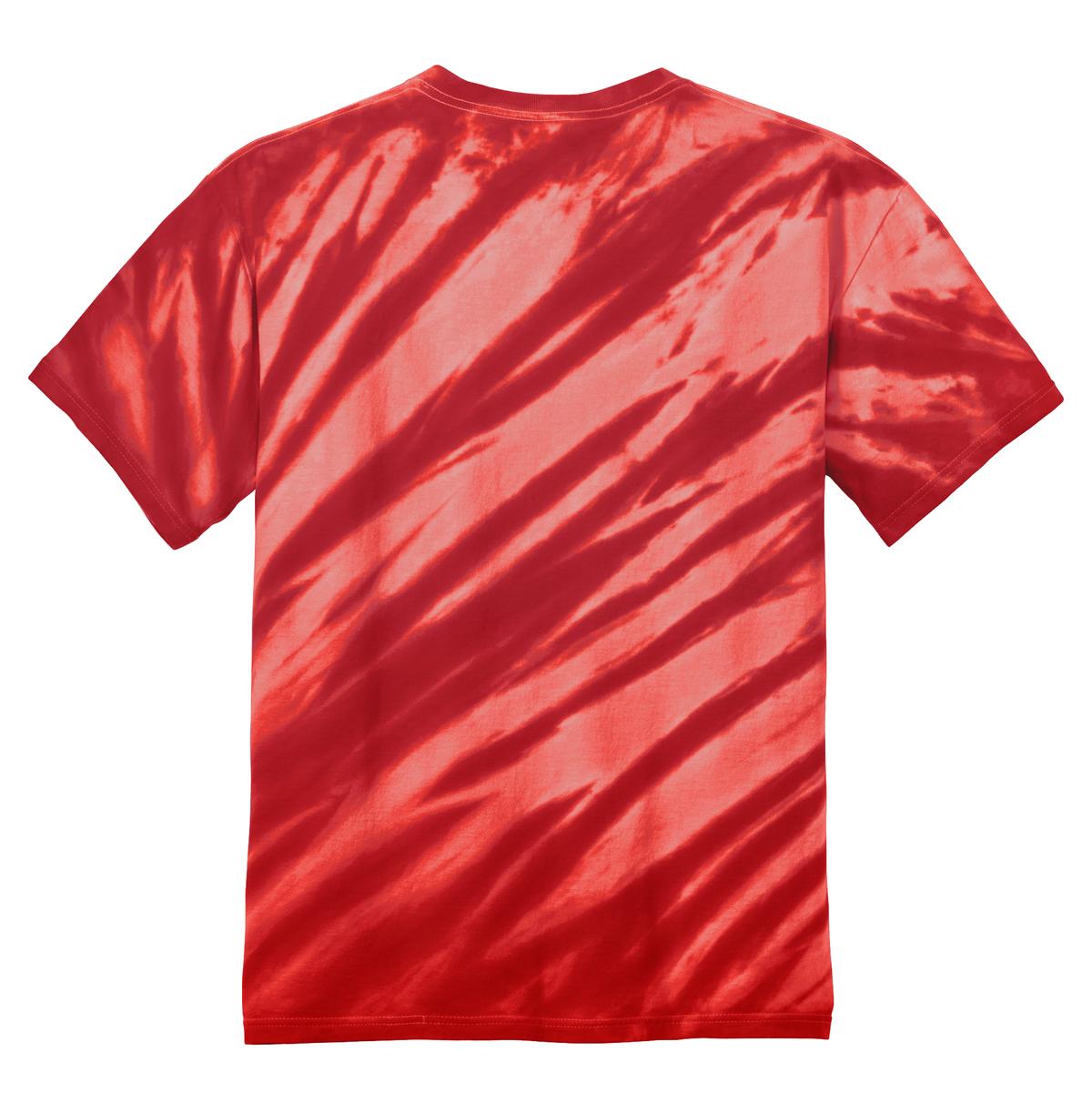 Rear View of Red Port & Company - Tiger Stripe Tie-Dye Tee. PC148