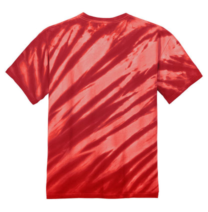 Rear View of Red Port & Company - Tiger Stripe Tie-Dye Tee. PC148