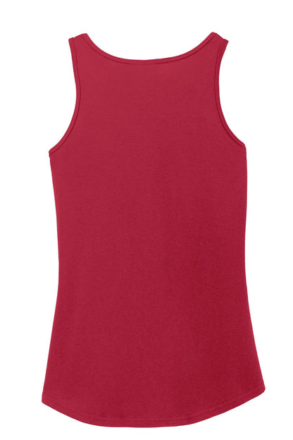 Rear View of Red Port & Company Women's Core Cotton Tank Top. LPC54TT
