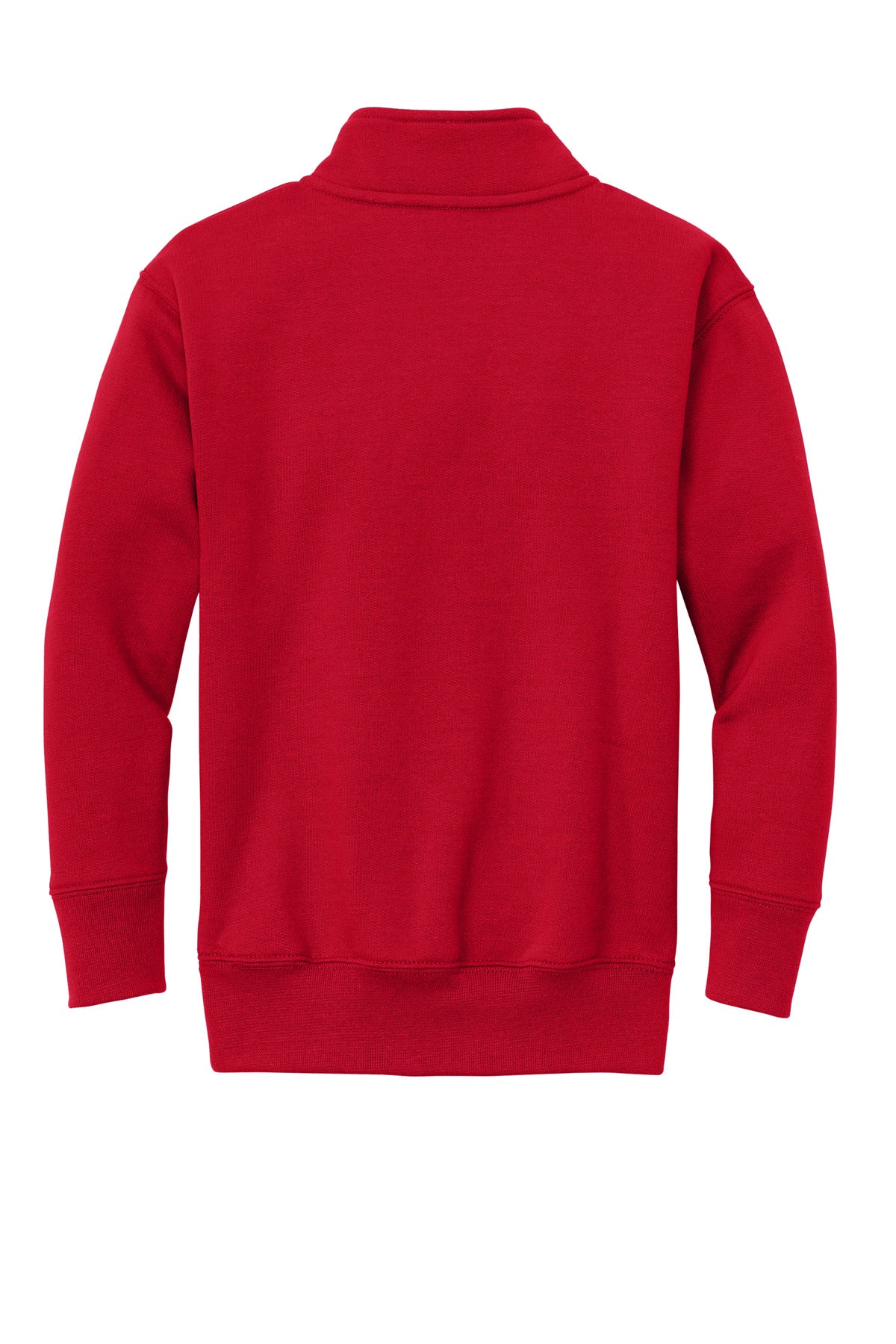 Rear View of Red Port & Company Youth Core Fleece 1/4-Zip Pullover Sweatshirt PC78YQ