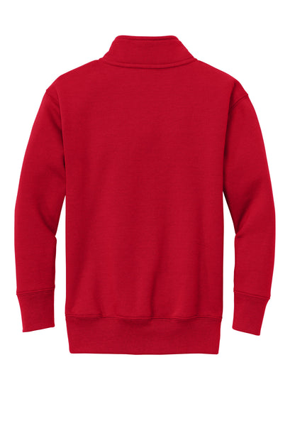 Rear View of Red Port & Company Youth Core Fleece 1/4-Zip Pullover Sweatshirt PC78YQ