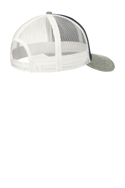 Rear View of Rich Ny/H Gy/W Port Authority Snapback Trucker Cap. C112