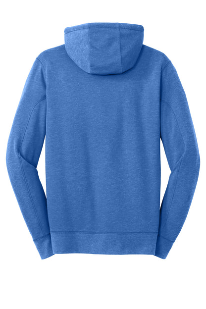 Rear View of Royal Heather New Era Tri-Blend Fleece Full-Zip HoodieNEA511