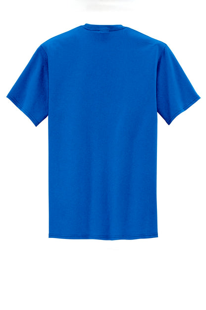 Rear View of Royal Port & Company Tall Core Blend Pocket Tee. PC55PT