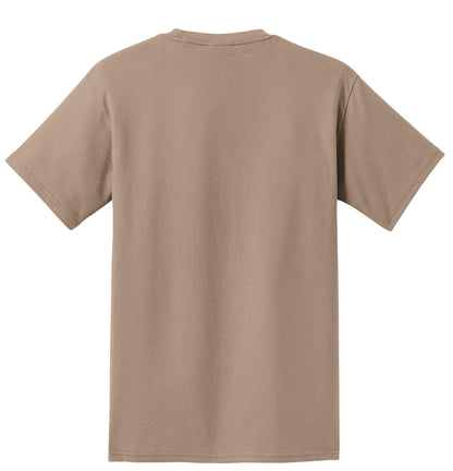 Rear View of Sand Port & Company - Tall Essential Pocket Tee. PC61PT