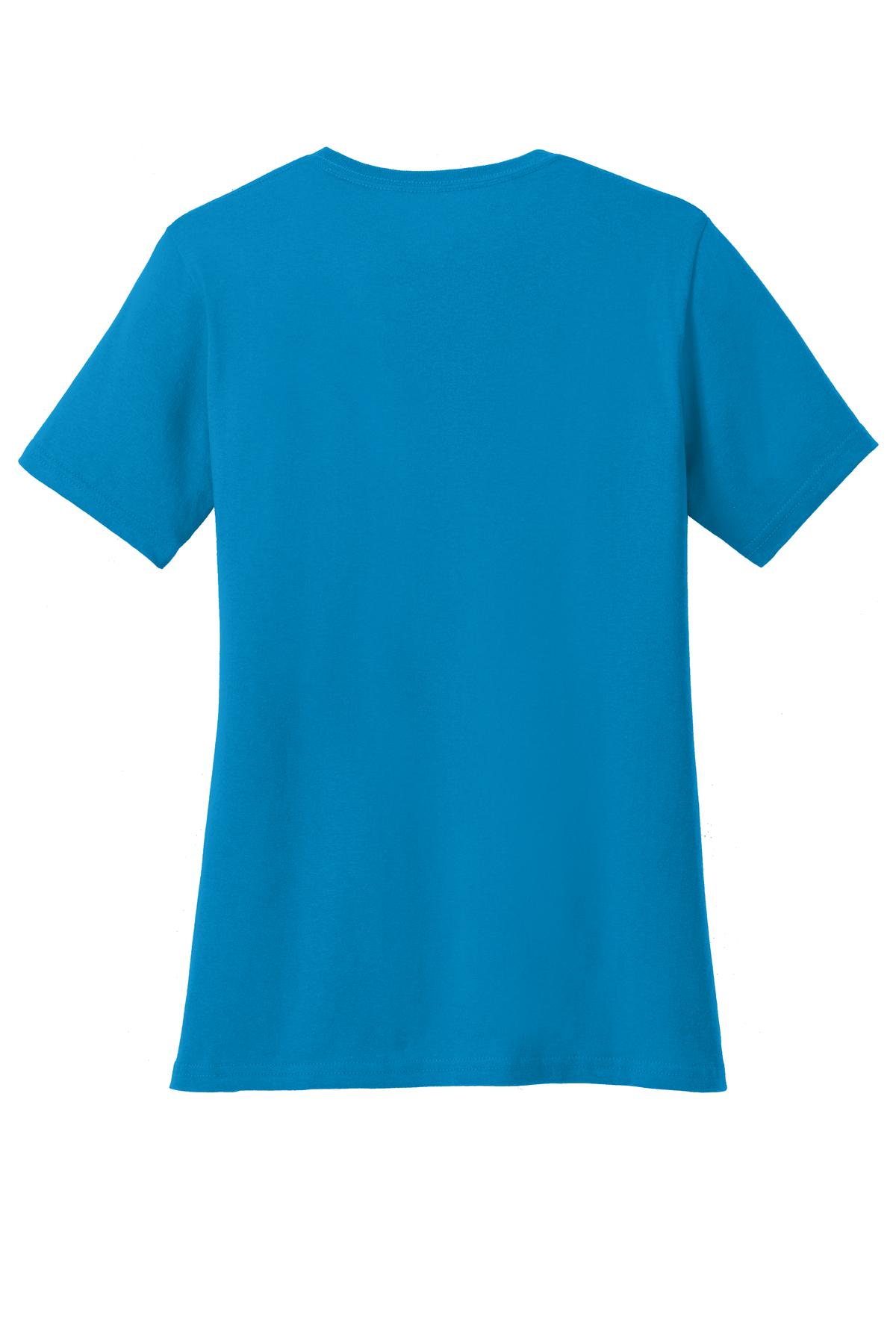 Rear View of Sapphire Port & Company Women's Core Cotton Tee. LPC54