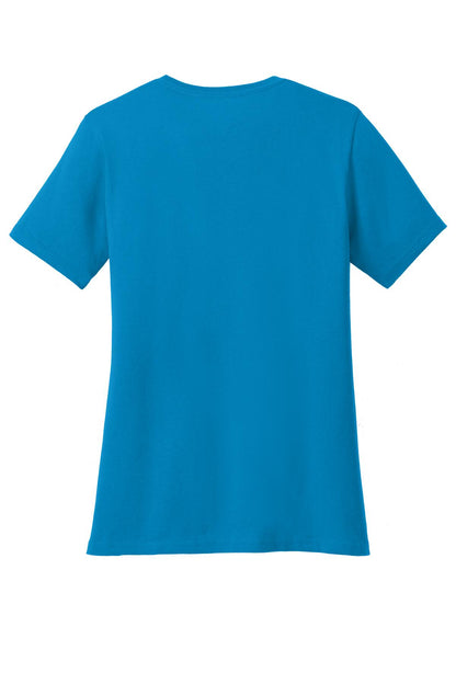 Rear View of Sapphire Port & Company Women's Core Cotton Tee. LPC54