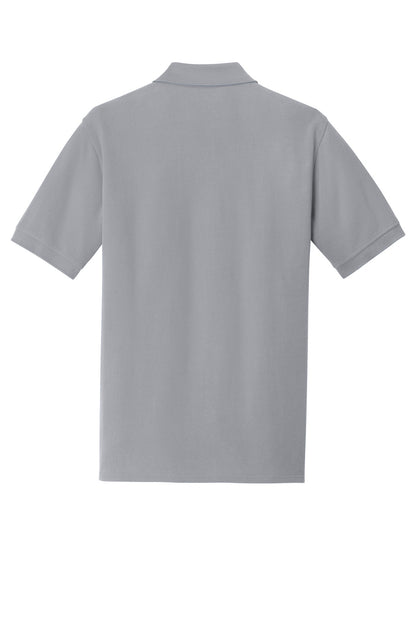 Rear View of Silver Port & Company Combed Ring Spun Pique Polo. KP1500