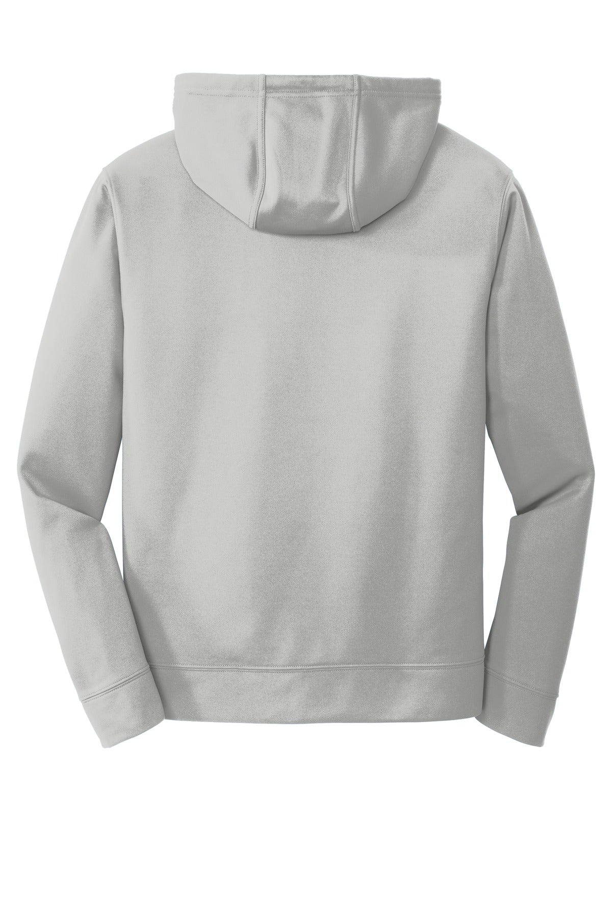 Rear View of Silver Port & Company Performance Fleece Pullover Hooded Sweatshirt. PC590H